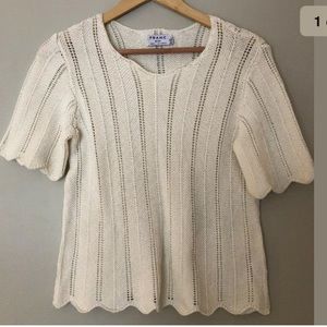 FRAME Women’s Crochet Scalloped Cropped Sweater